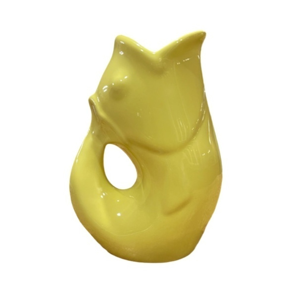 Gurgle Pot Yellow Koi Pitcher 6.5”